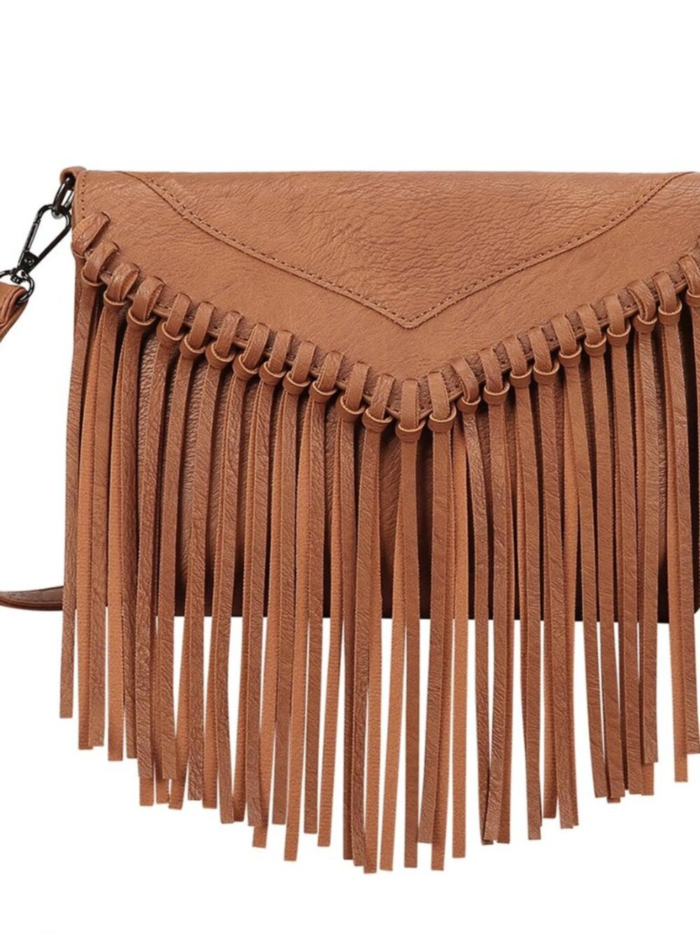 Women's PU Leather Hobo Fringe Crossbody Tassel Purse Vintage Flap Envelope